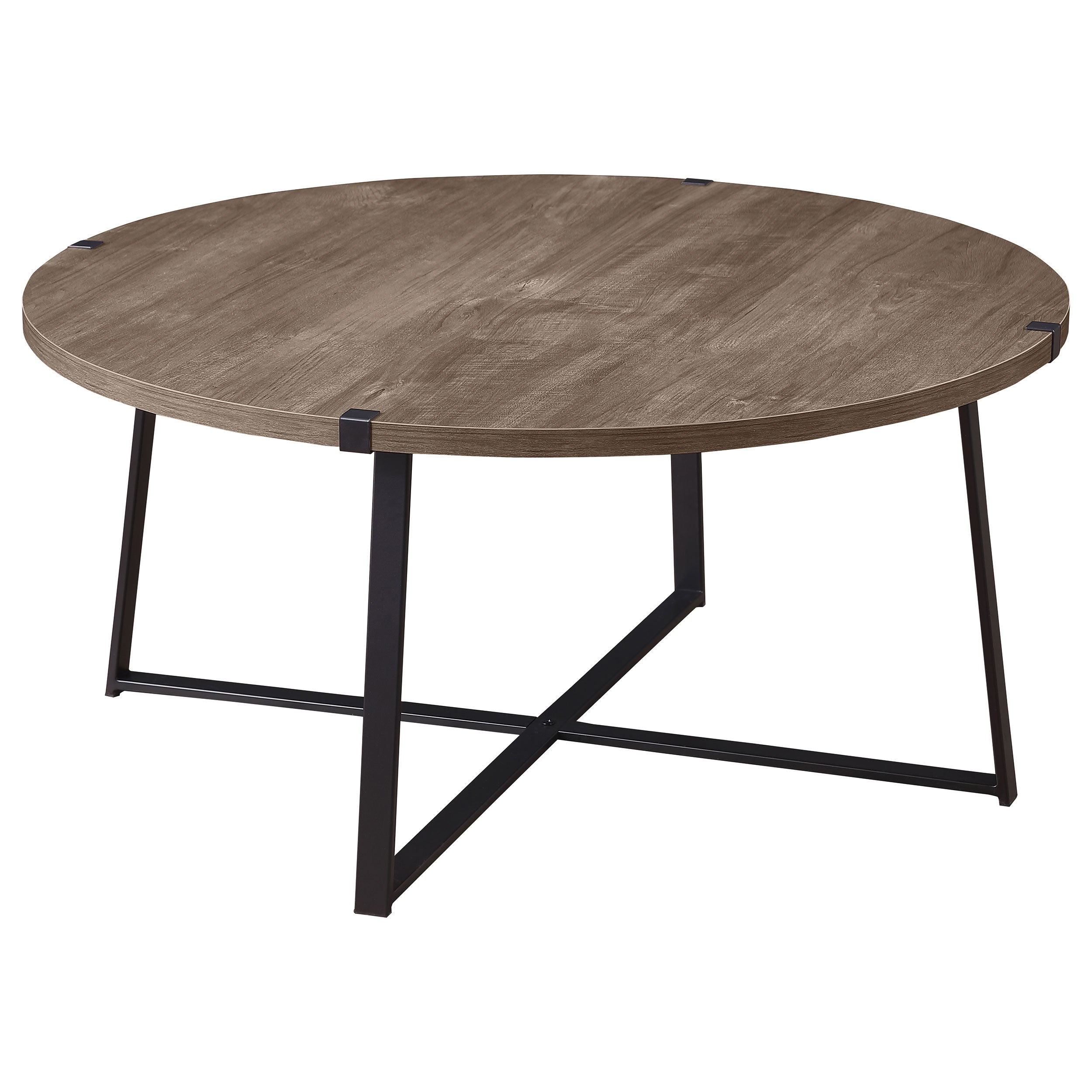 Marcus 2-piece Round Coffee and End Table Set Light Brown