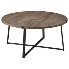 Marcus 2-piece Round Coffee and End Table Set Light Brown