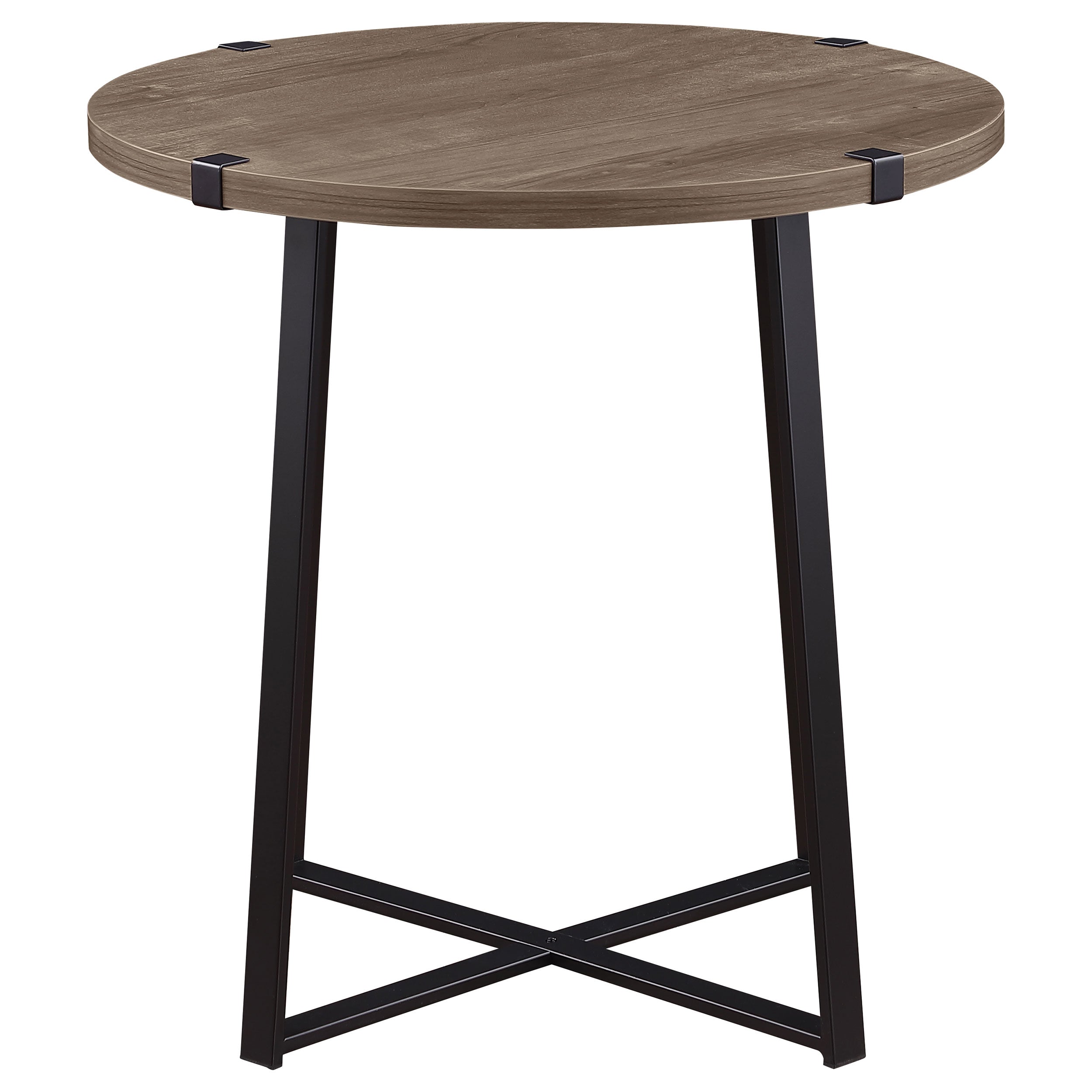 Marcus 2-piece Round Coffee and End Table Set Light Brown