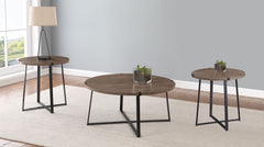 Orleans Furniture - Coaster - Marcus 3-piece Round Coffee and End Table Set Light Brown - 710298-S3