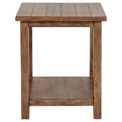 Payne Wood End Table with Shelf Distressed Brown