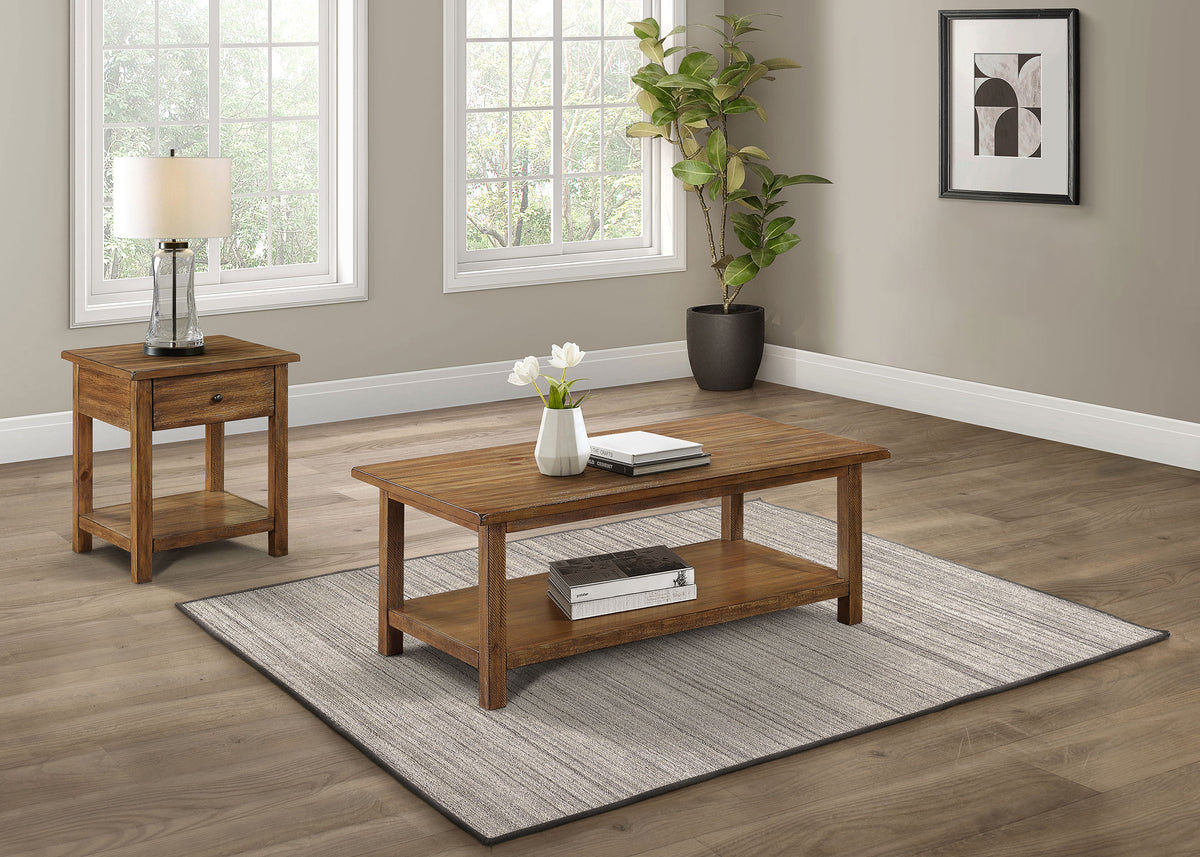 Orleans Furniture - Coaster - Payne 2-piece Coffee and 1-drawer End Table Set Brown - 710548-S2