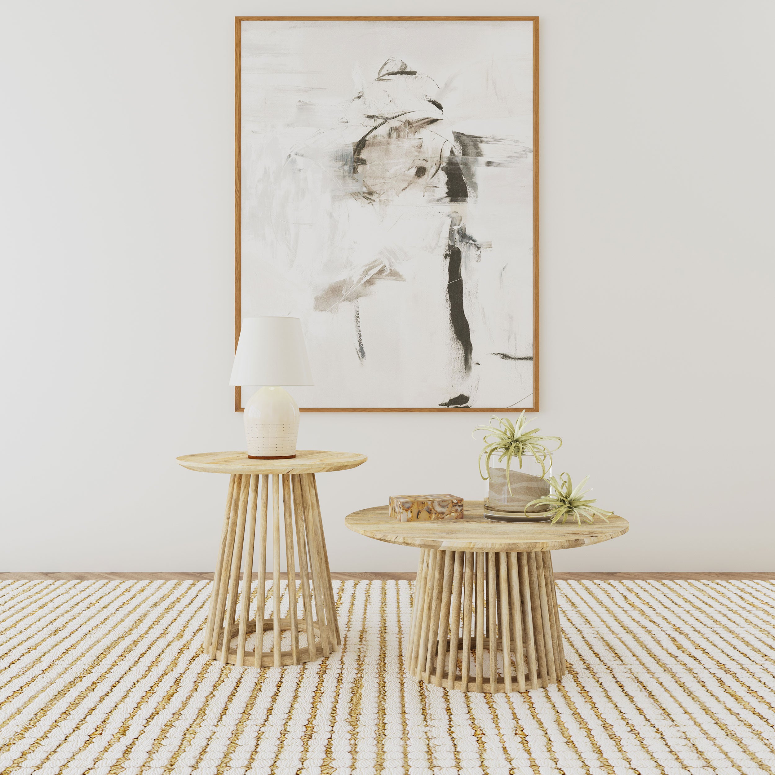 Orleans Furniture - Coaster - Touhy 2-piece Round Coffee and End Table Set Natural Mango - 710608-S2