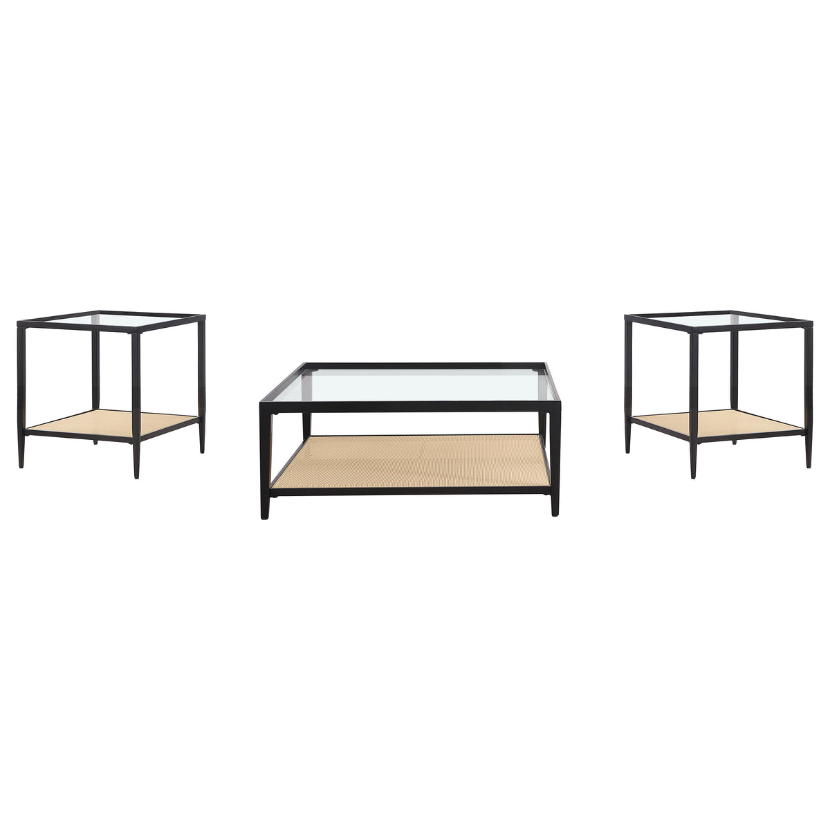 Orleans Furniture - Coaster - Amherst 3-piece Coffee and End Table Set Black - 710658-S3