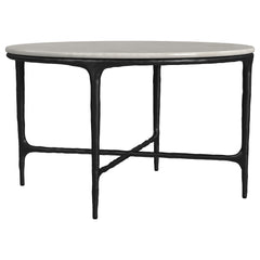 Orleans Furniture - Coaster - Hermas Round Genuine Marble Top Metal Coffee Table White - 710738
