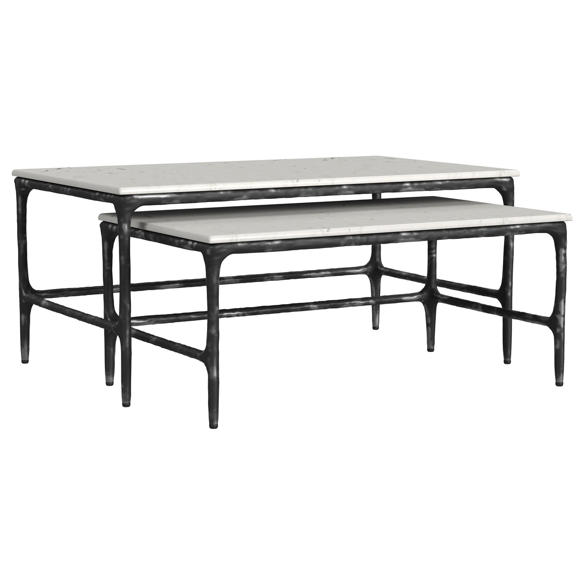 Orleans Furniture - Coaster - Ebby 2-piece Genuine Marble Top Nesting Coffee Tables White - 710740