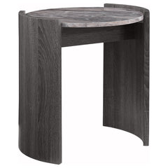 Orleans Furniture - Coaster - Gladstone Round Faux Marble Top End Table Distressed Grey - 710757