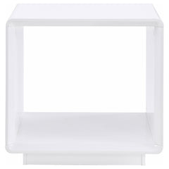 Paseo Square End Side Table White High Gloss