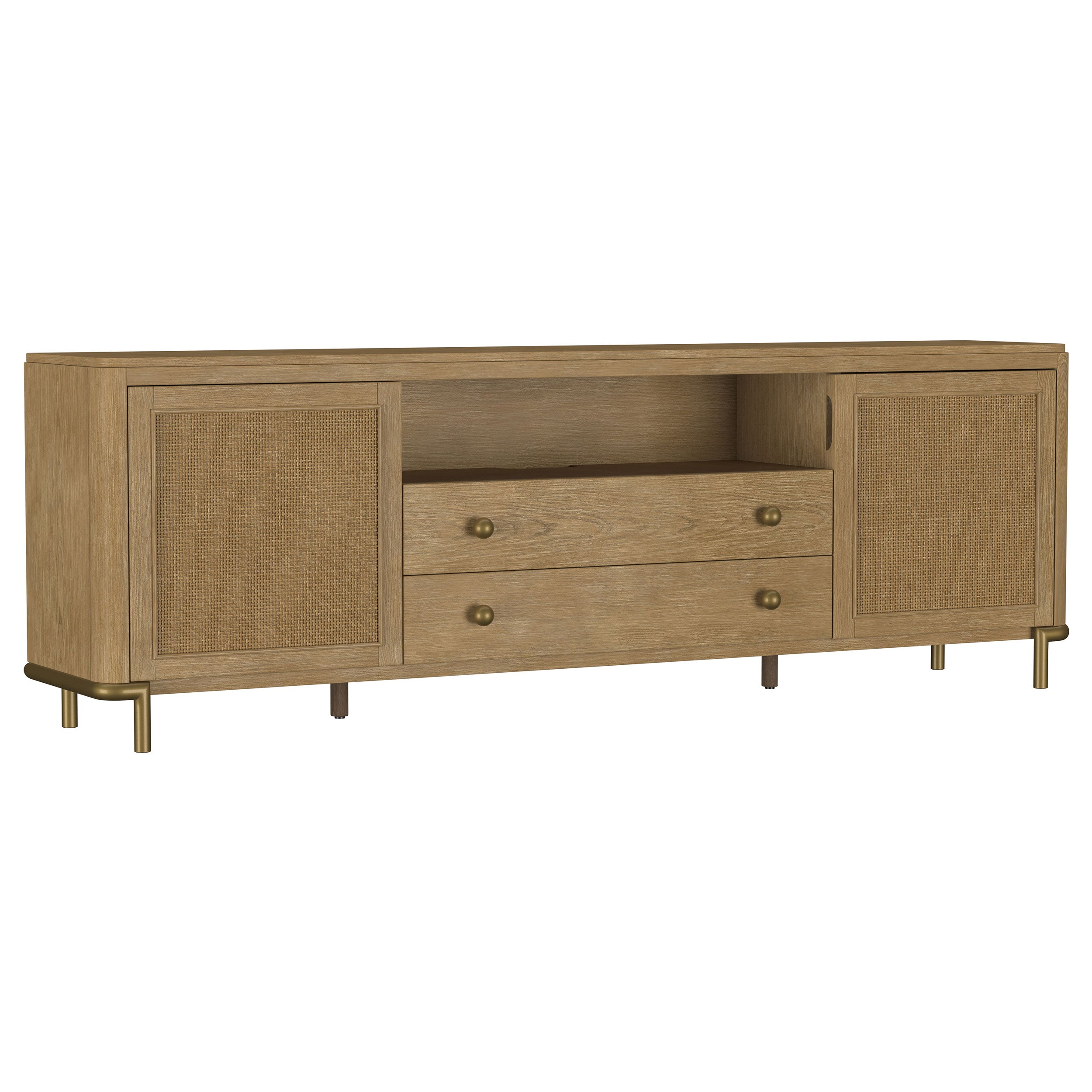 Orleans Furniture - Coaster - Arini Rattan Cane 2-door TV Stand Media Console Sand Wash - 720253