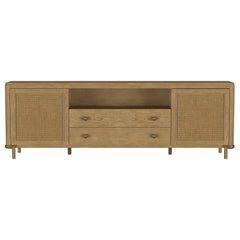 Arini Rattan Cane 2-door TV Stand Media Console Sand Wash