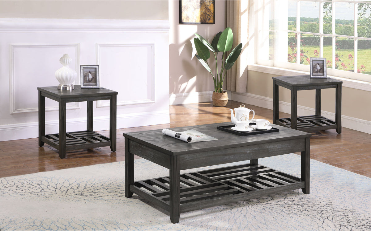 Orleans Furniture - Coaster - Cliffview 3-piece Lift Top Coffee and End Table Set Grey - 722288-S3
