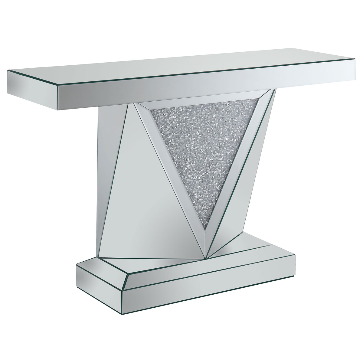 Orleans Furniture - Coaster - Amore Mirrored Acrylic Entryway Sofa Console Table Silver - 722509