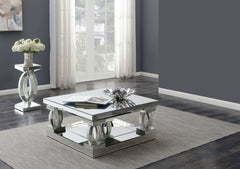 Orleans Furniture - Coaster - Amalia 2-piece Mirrored Coffee and End Table Set Silver - 722518-S2