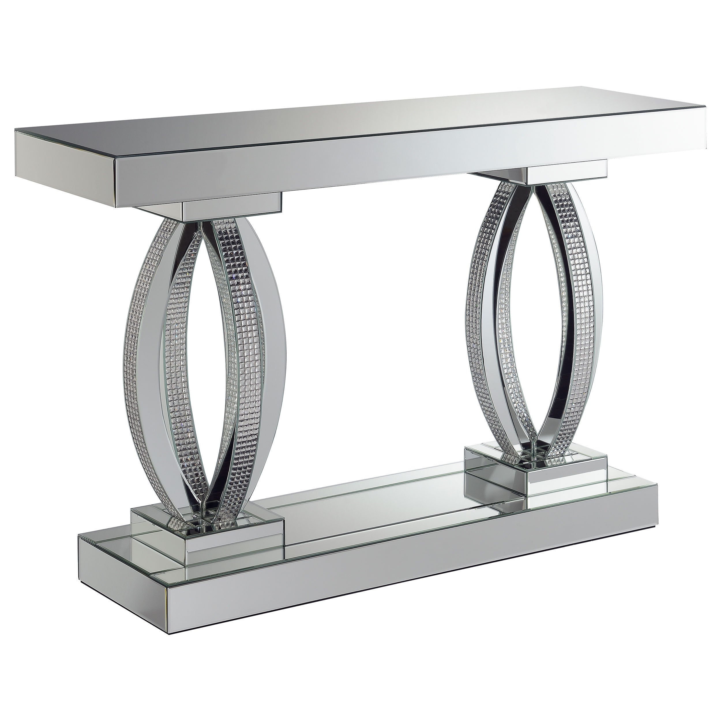 Orleans Furniture - Coaster - Amalia Mirrored Acrylic Entryway Sofa Console Table Silver - 722519