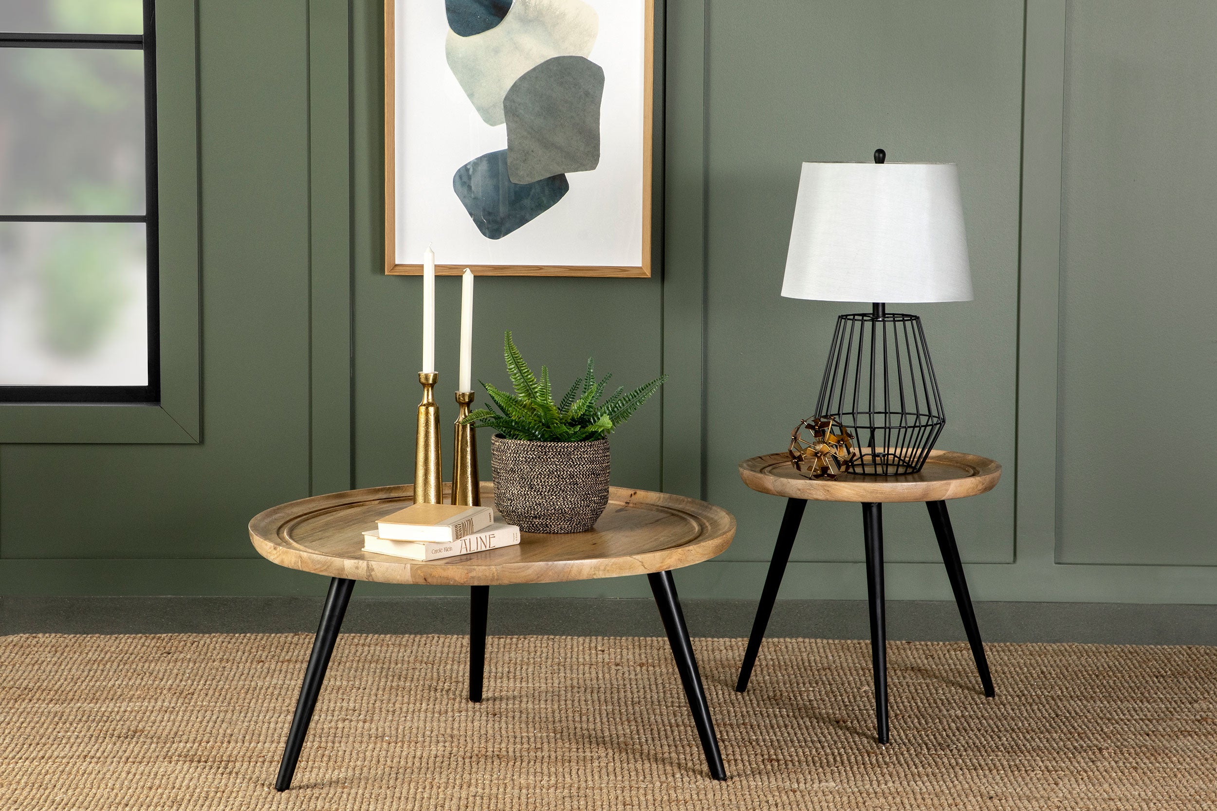 Orleans Furniture - Coaster - Zoe 2-piece Mango Wood Coffee and End Table Set Natural - 736108-S2