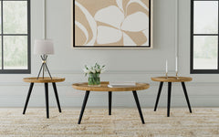 Orleans Furniture - Coaster - Zoe 3-piece Mango Wood Coffee and End Table Set Natural - 736108-S3