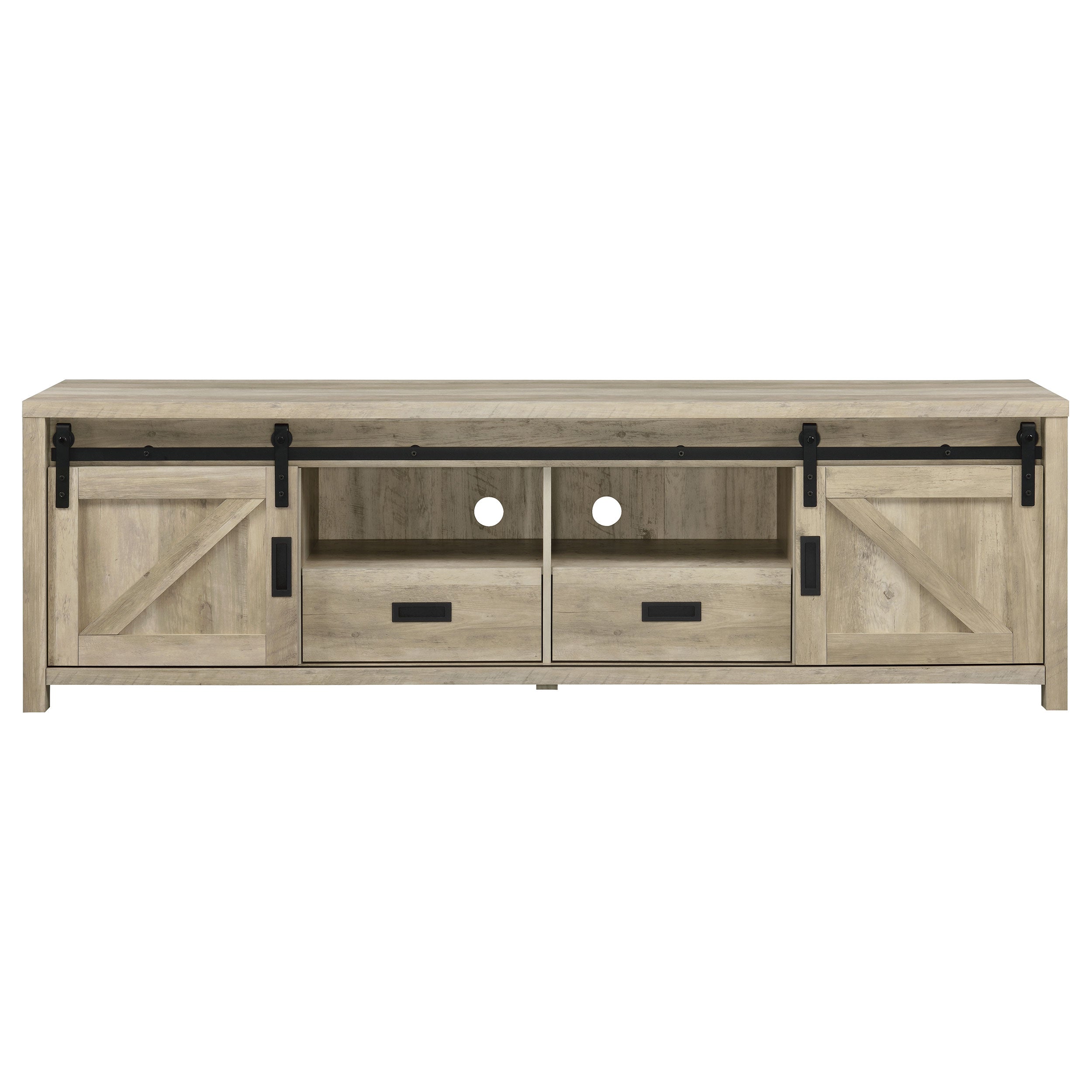 Madra 2-door Engineered Wood 79-inch TV Stand Distressed Pine