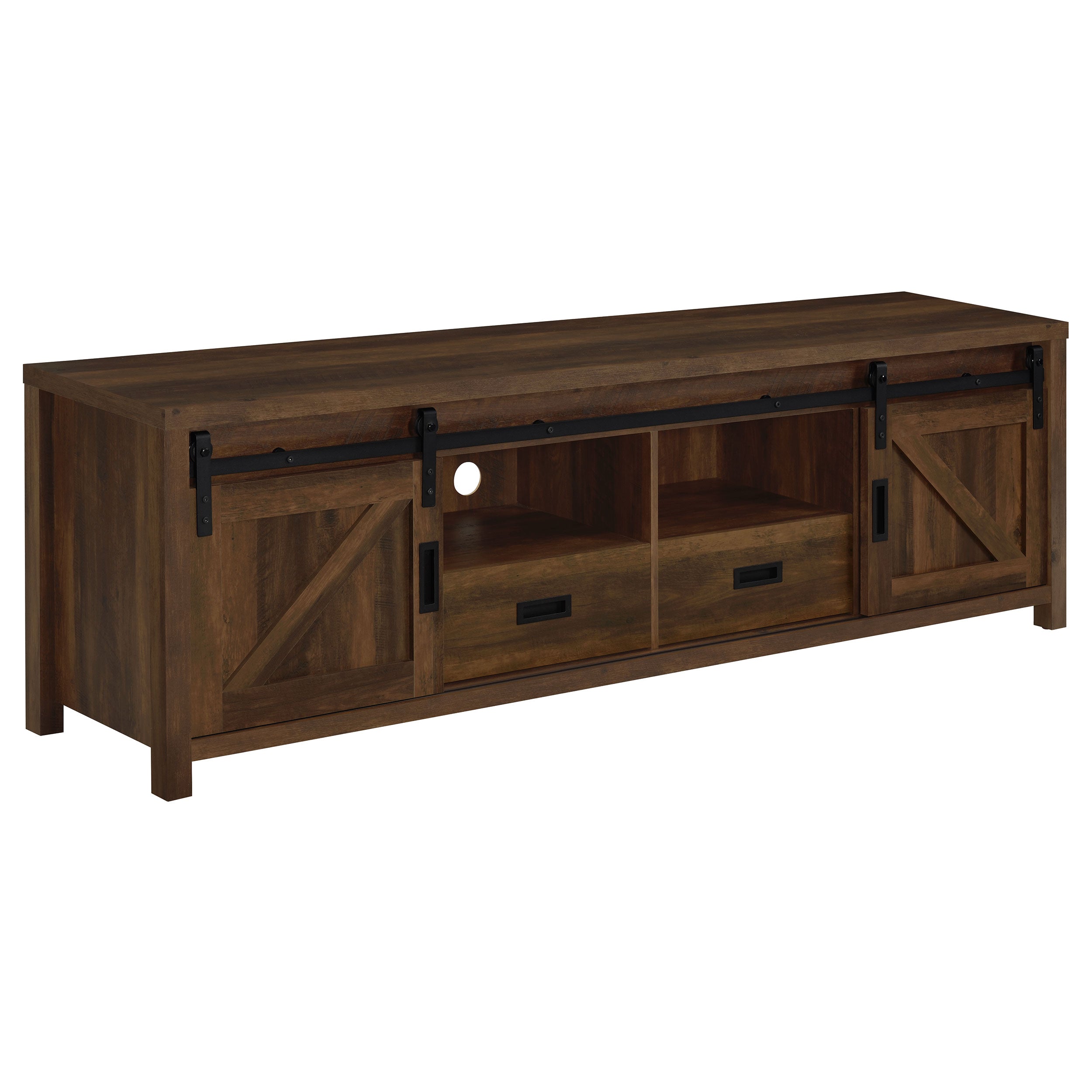 Orleans Furniture - Coaster - Madra 2-door Engineered Wood 79-inch TV Stand Dark Pine - 736273
