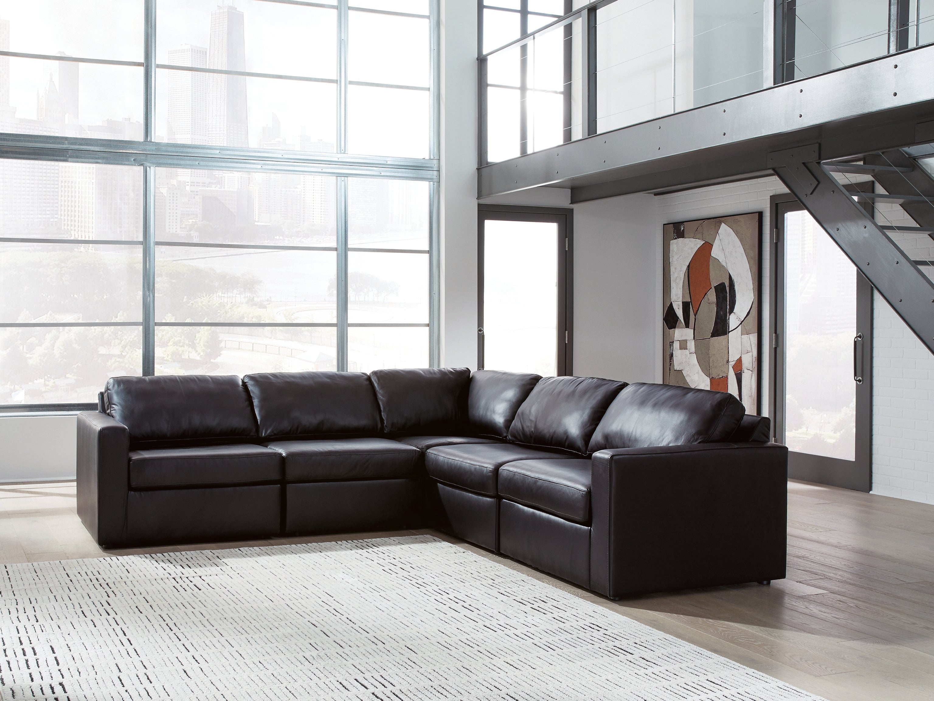 Orleans Furniture - Ashley Furniture - ModMax II Sectional - RAF 5-Piece Sectional / Black - 74305S6