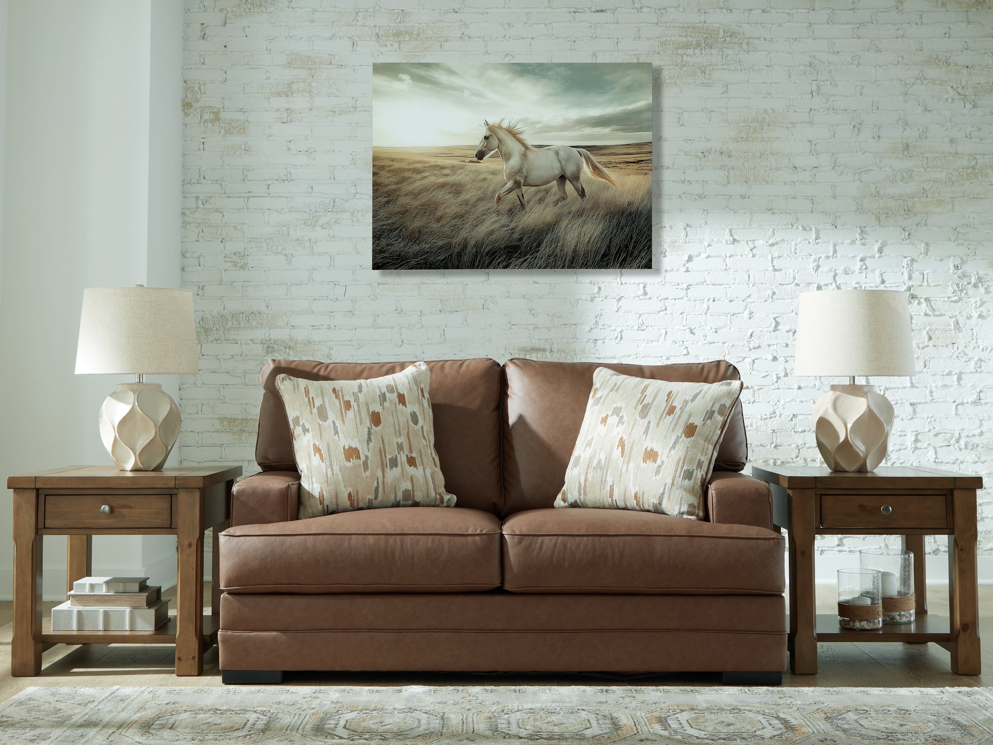 Orleans Furniture - Ashley Furniture - VillaCourt Living Room - Loveseat / Caramel - 7490935