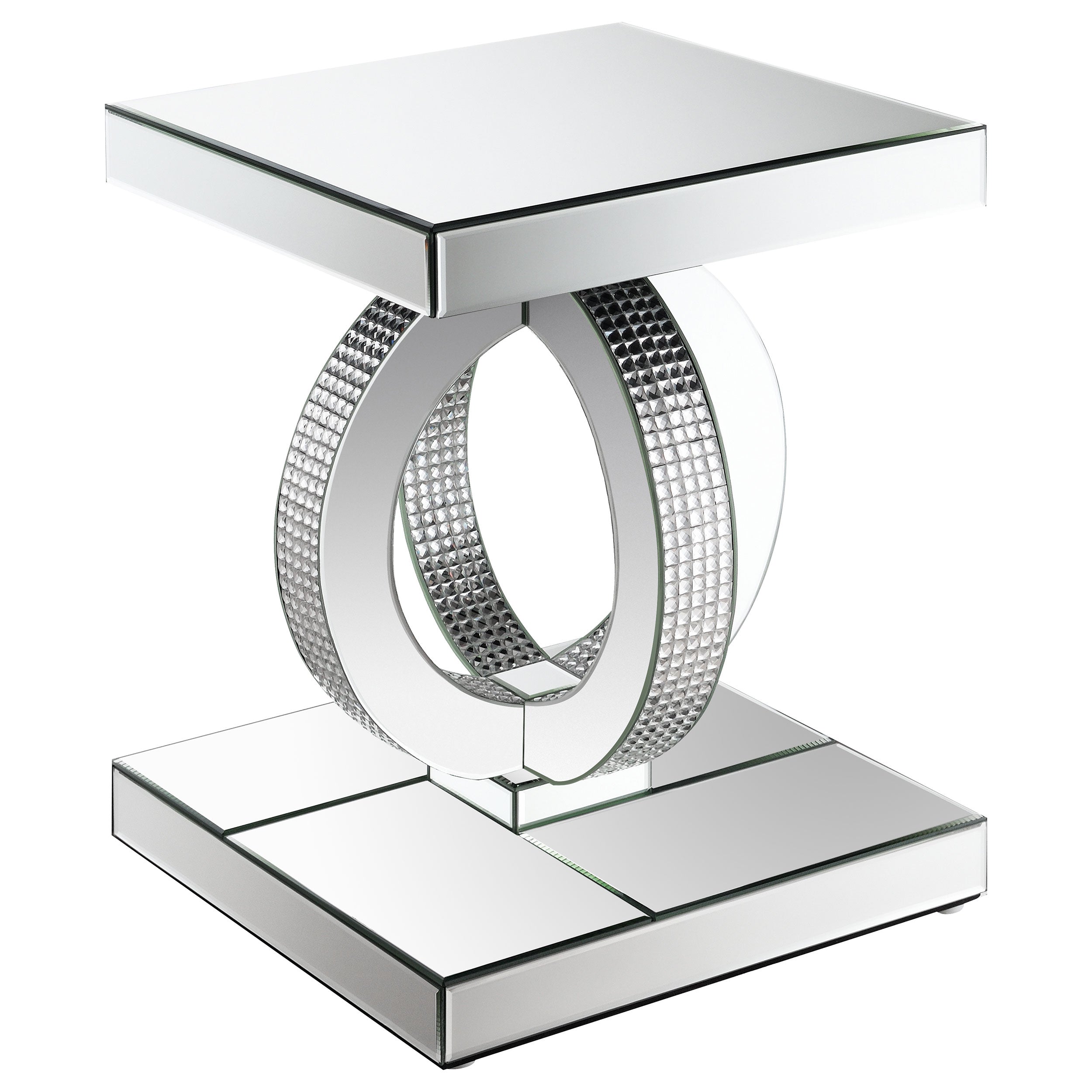 Breena 2-piece Mirrored Coffee and End Table Set Silver