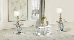 Orleans Furniture - Coaster - Breena 3-piece Mirrored Coffee and End Table Set Silver - 753278-S3