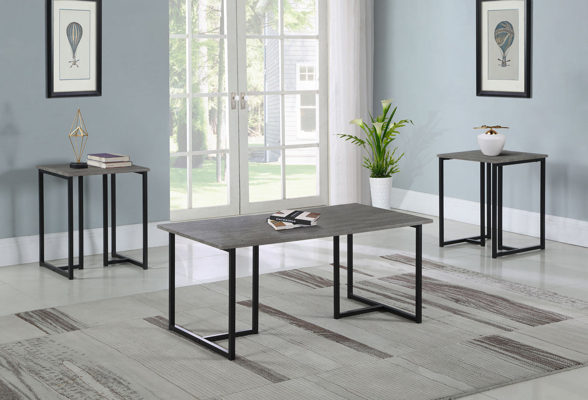 Orleans Furniture - Coaster - Nyla 3-piece Engineered Wood Coffee Table Set Weathered Grey - 753390
