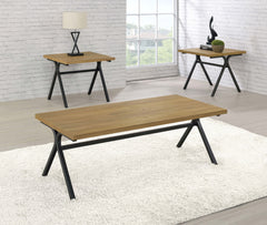 Orleans Furniture - Coaster - Colmar 3-piece Engineered Wood Coffee Table Set Golden Oak - 753424