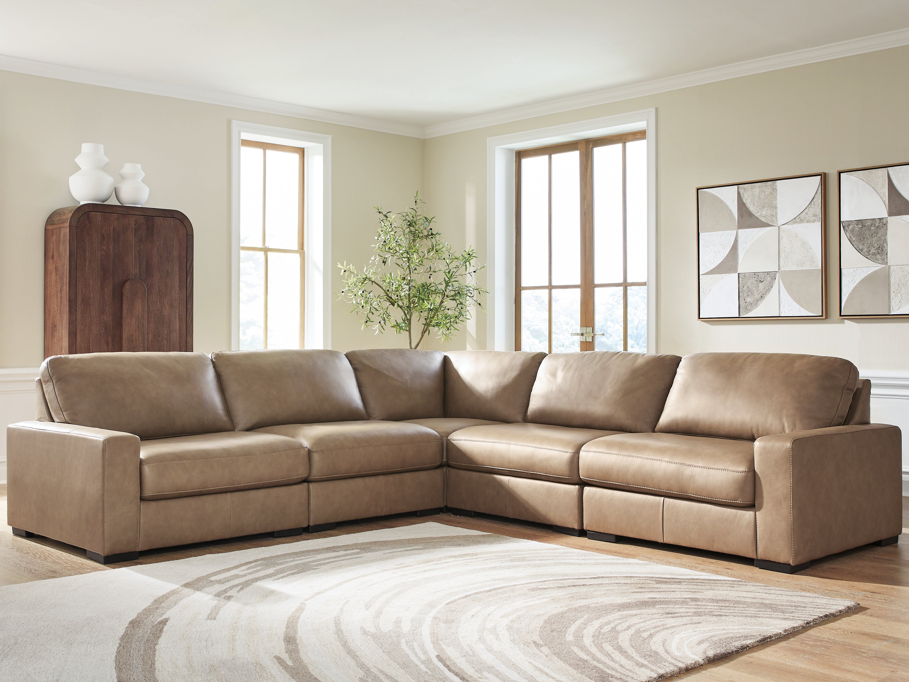 Orleans Furniture - Ashley Furniture - Veronella Sectional - RAF 5-Piece Sectional / Sahara - 76106S17
