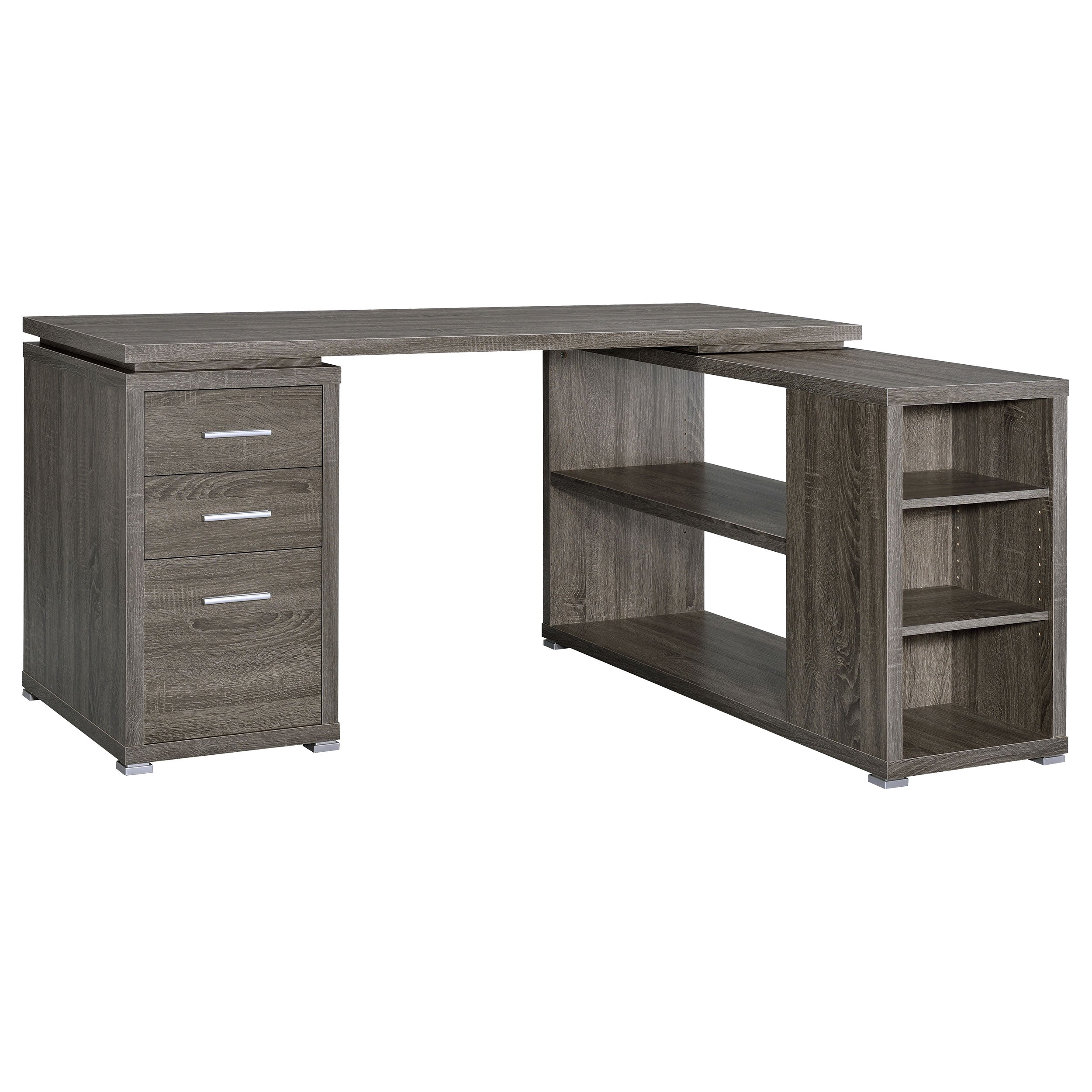 Orleans Furniture - Coaster - Yvette 60-inch 3-drawer L-Shape Computer Desk Weathered Grey - 800518