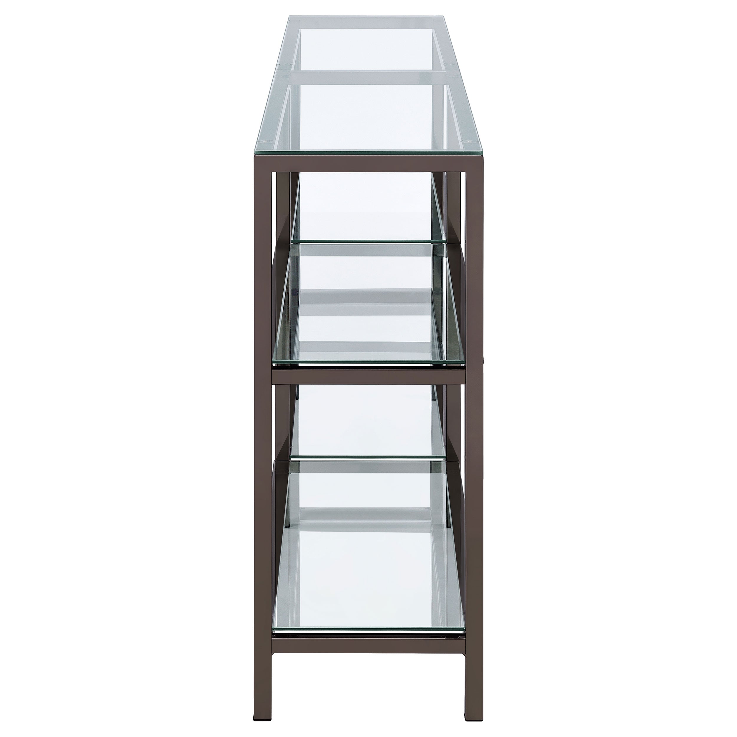 Kate 55-inch 4-shelf Console Bookcases Black Nickel