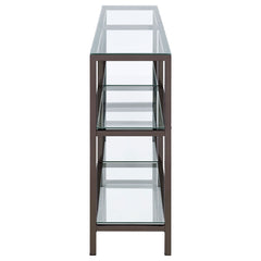 Kate 55-inch 4-shelf Console Bookcases Black Nickel