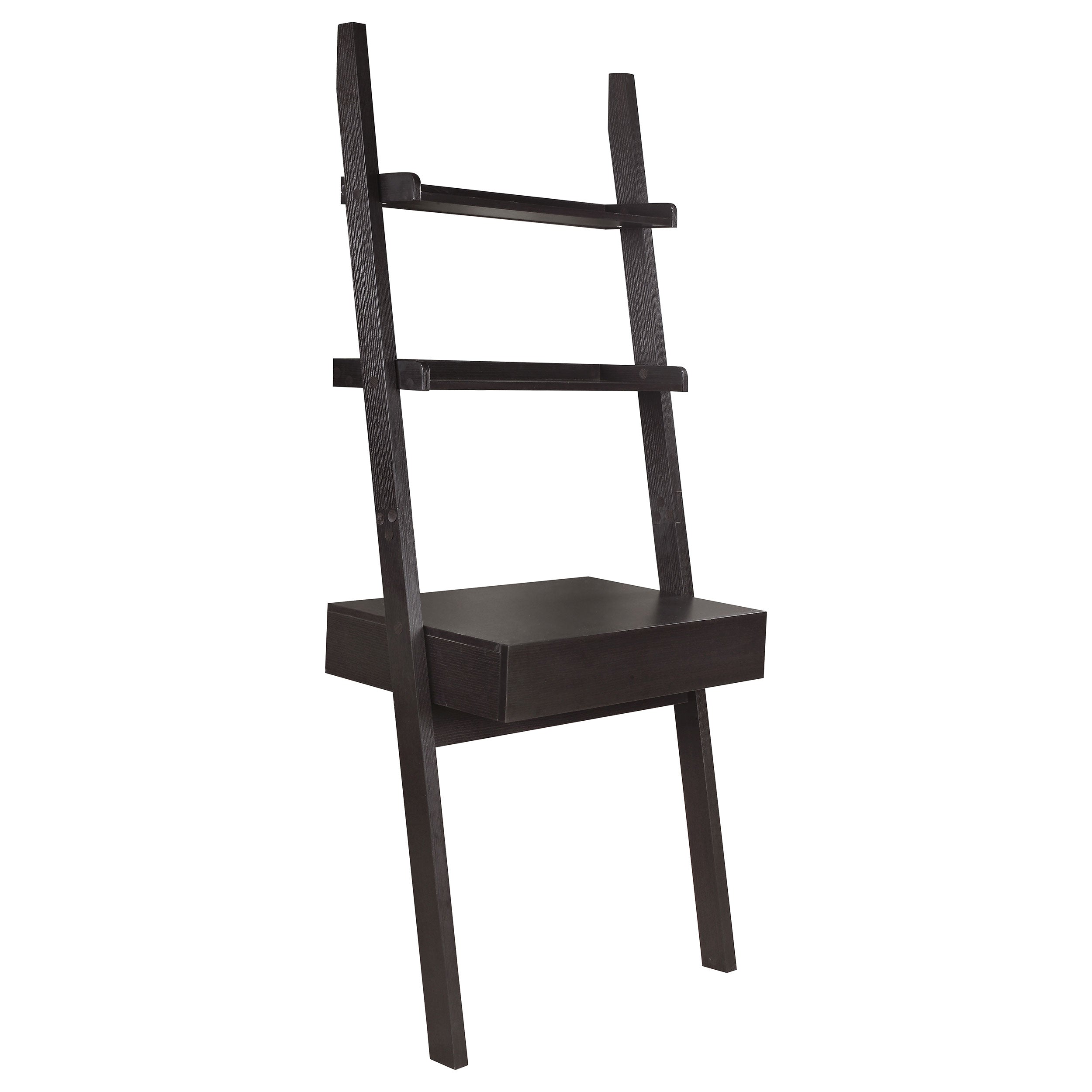 Orleans Furniture - Coaster - Colella 30-inch 1-drawer Ladder Desk with Shelf Cappuccino - 801373