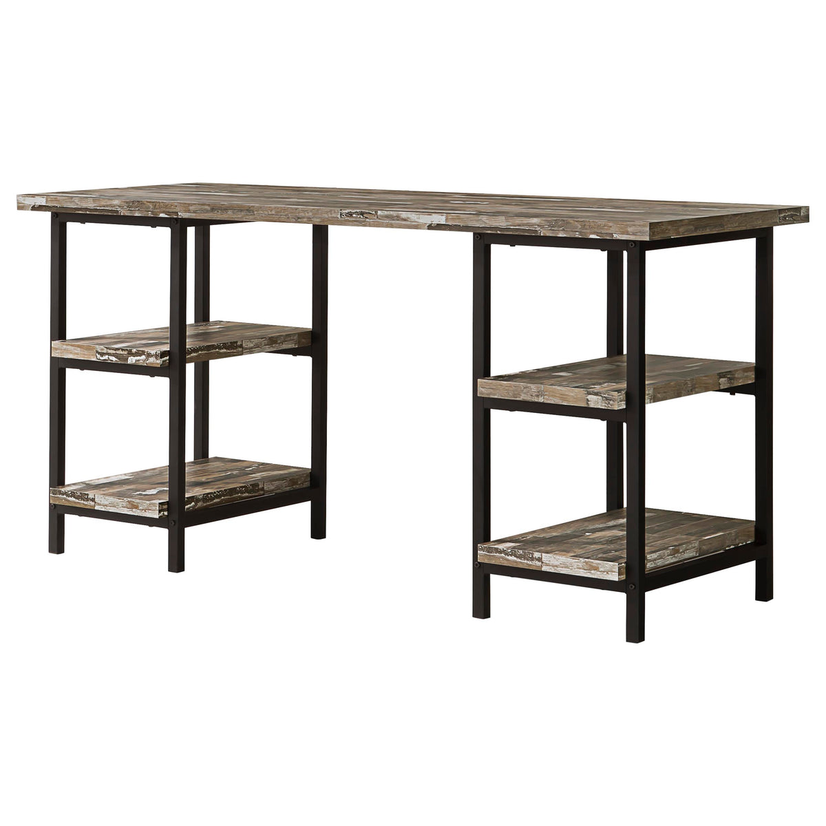 Orleans Furniture - Coaster - Kemper 59-inch 4-shelf Writing Desk Weathered Brown - 801551