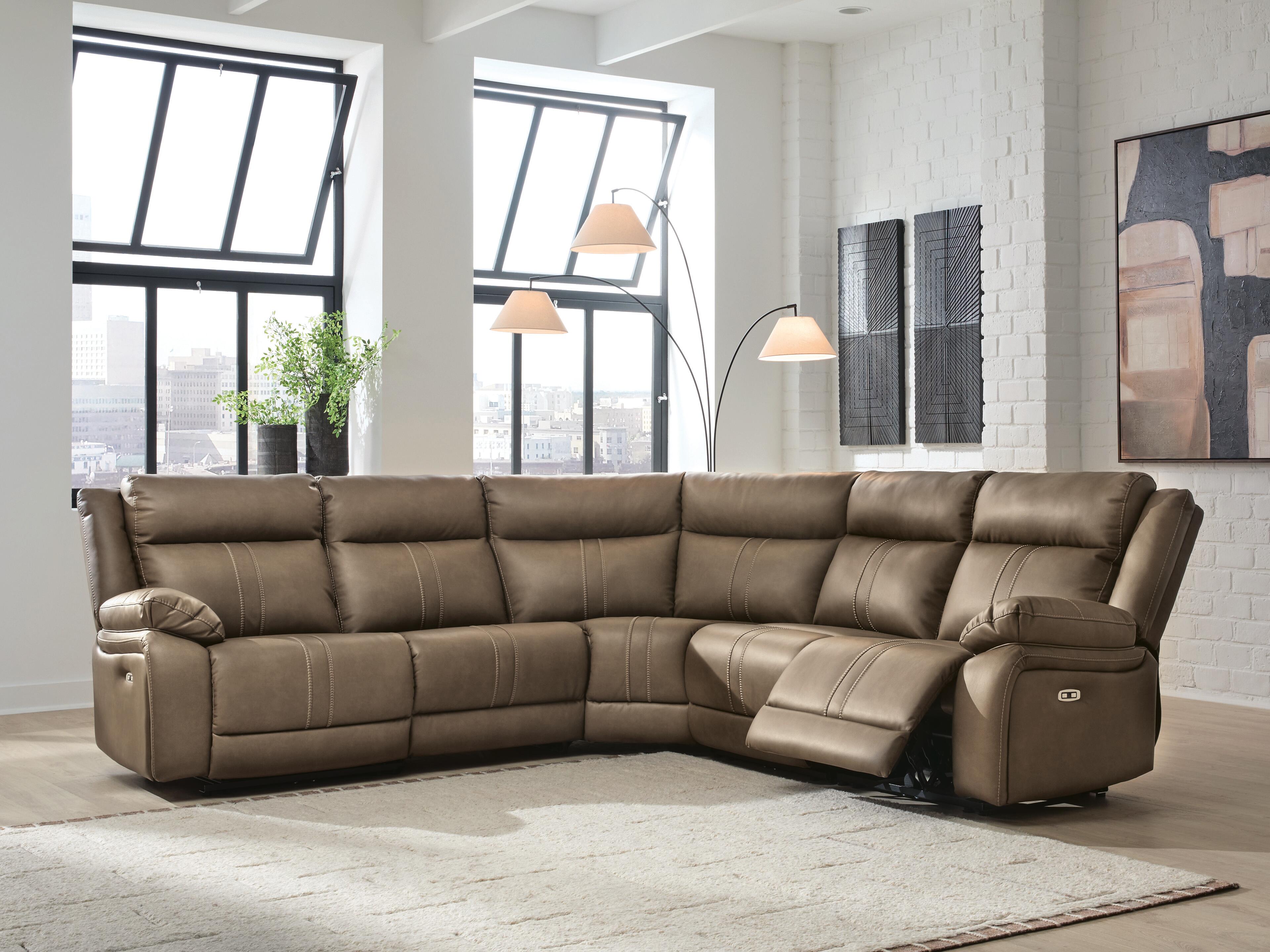 Orleans Furniture - Ashley Furniture - Max-Momentum Sectional - 5-Piece Power Reclining Sectional / Biscotti - PC82305S6