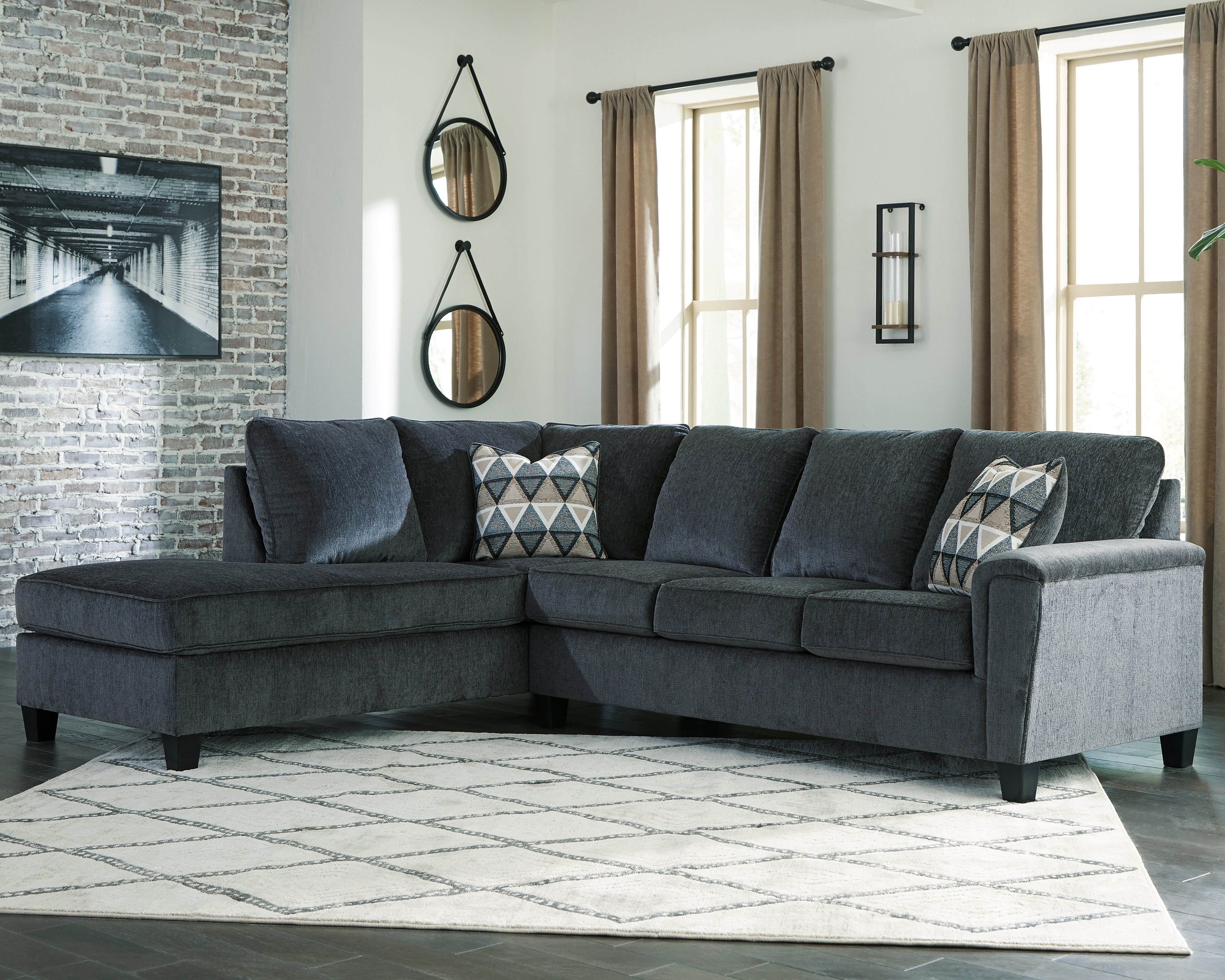 Orleans Furniture - Ashley Furniture - Abinger Sectional - RAF 2-Piece Sectional with Chaise / Smoke - 83905S1