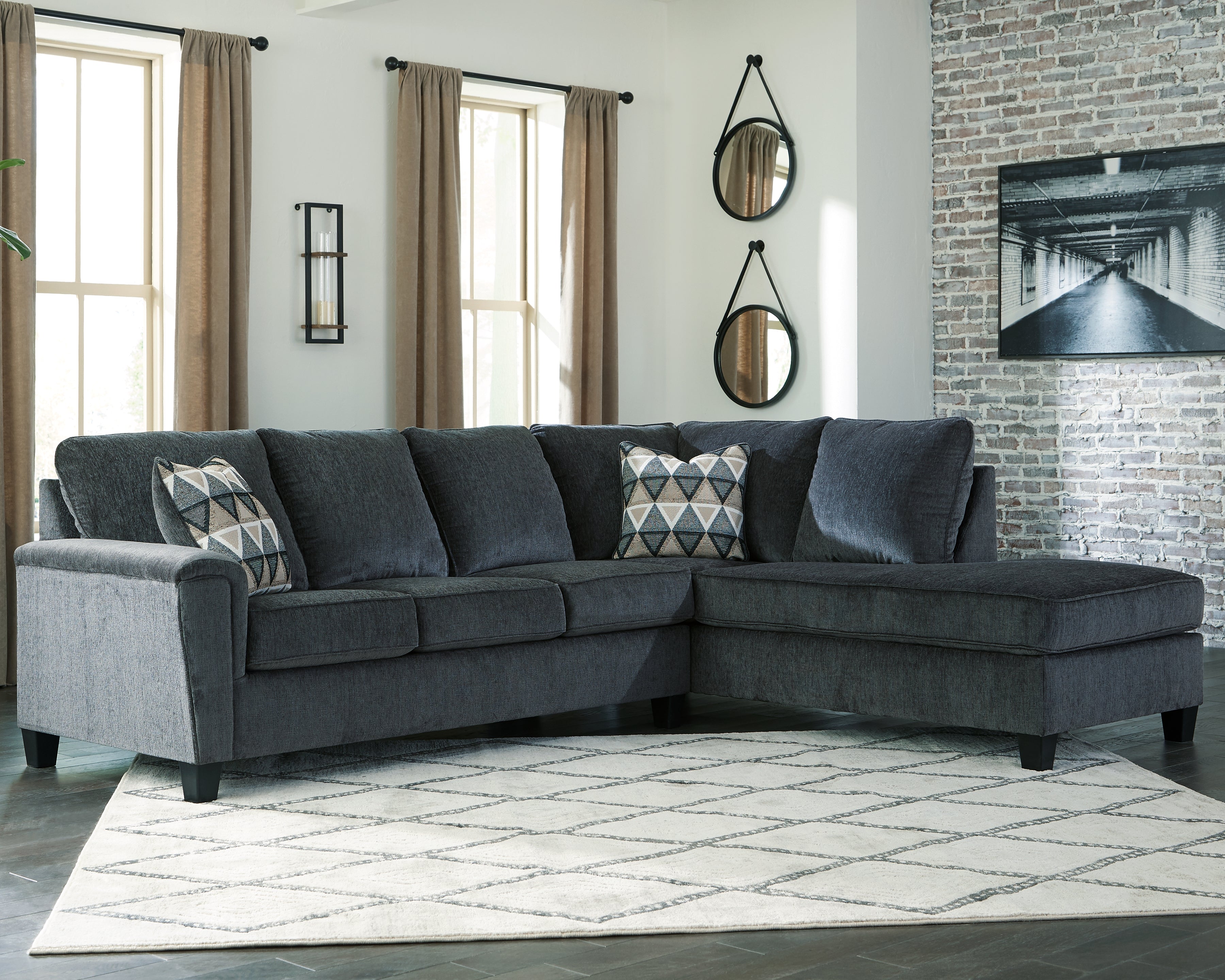 Orleans Furniture - Ashley Furniture - Abinger Sectional - LAF 2-Piece Sectional with Chaise / Smoke - 83905S2