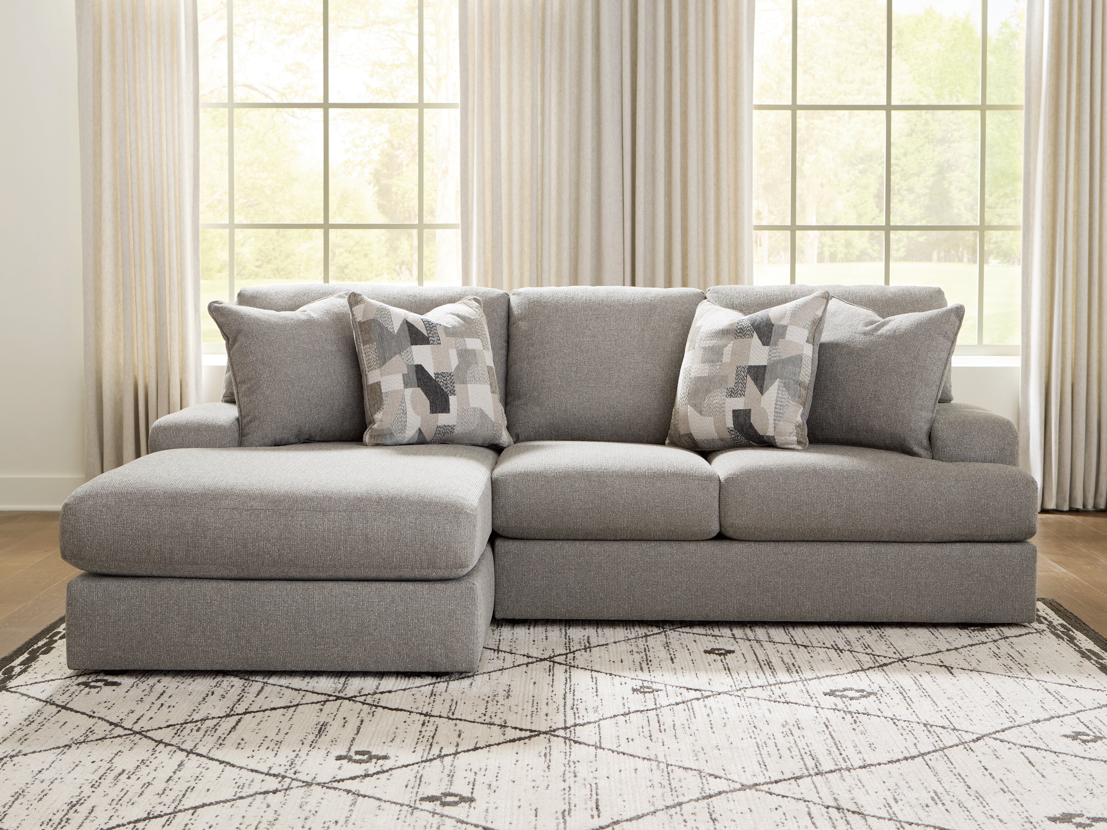 Orleans Furniture - Ashley Furniture - Lindon Sectional - RAF 2-Piece Sectional with Chaise / Smoke - 84704S1
