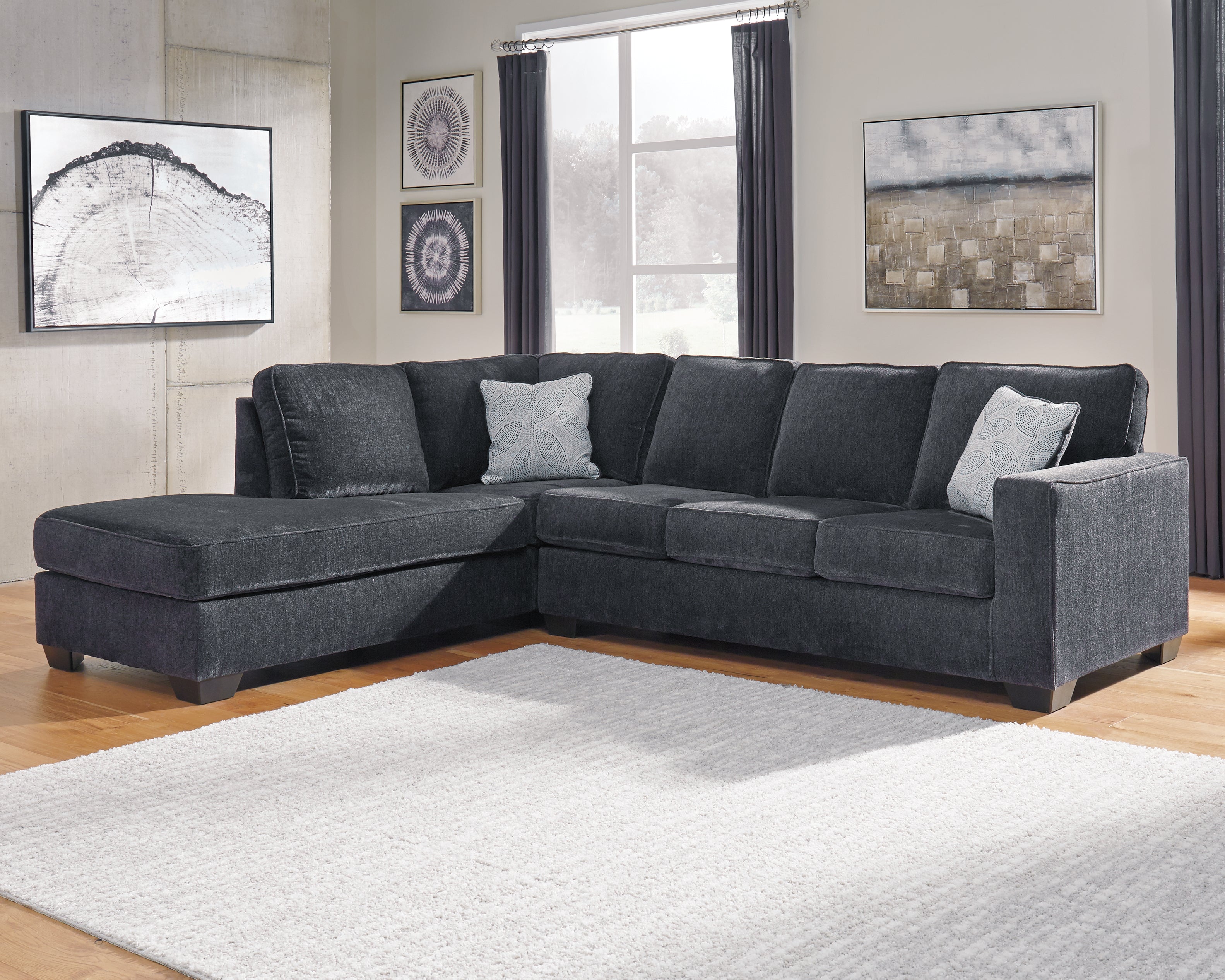 Orleans Furniture - Ashley Furniture - Altari Sectional - RAF 2-Piece Sectional with Chaise / Slate - 87213S1