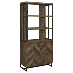 Orleans Furniture - Coaster - Millbrook 71-inch 2-door Storage Bookshelf Rustic Oak - 882093