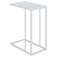 Orleans Furniture - Coaster - Stella White Glass Top C-Shaped Sofa Side Table Chrome - 900250