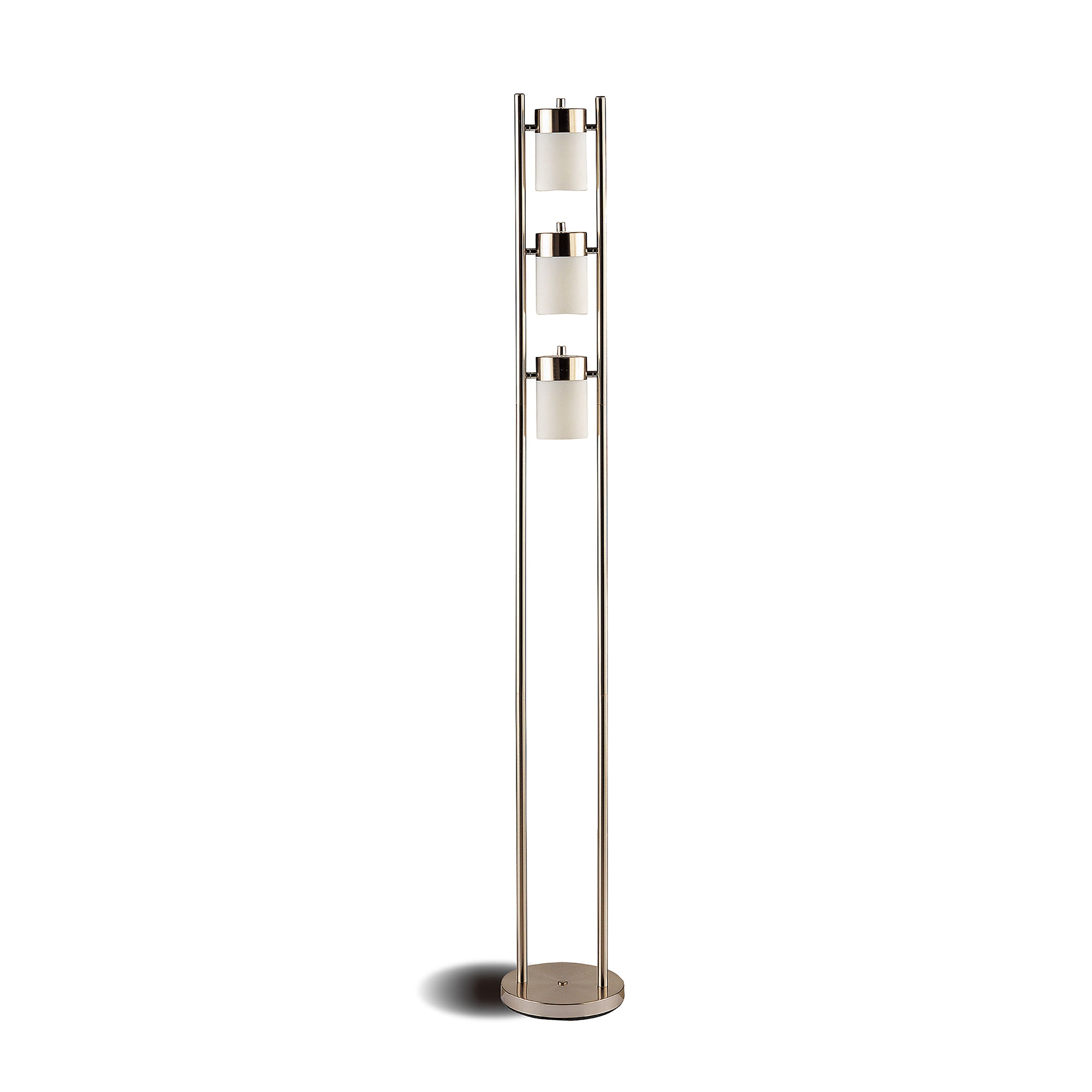 Orleans Furniture - Coaster - Munson 65-inch 3 Swivel Lights Metal Floor Lamp Silver - 900733