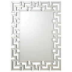 Orleans Furniture - Coaster - Forman 38 x 48 Inch Greek Motif Frameless Wall Mirror Silver - 901786