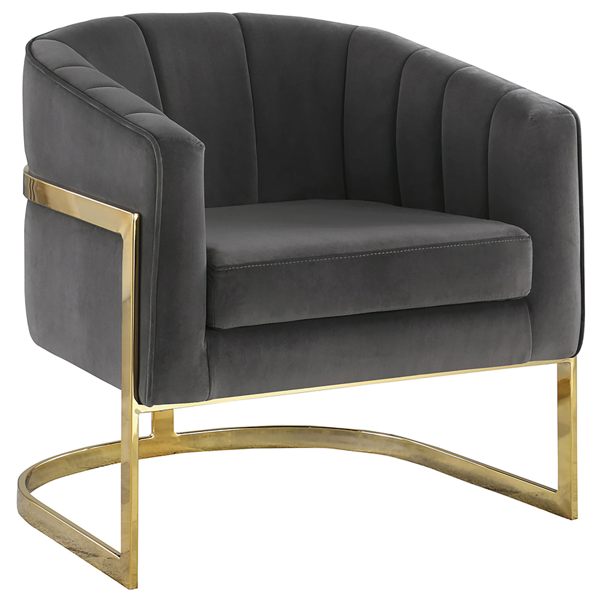 Orleans Furniture - Coaster - Alamor Upholstered Barrel Back Accent Chair Dark Grey - 903039