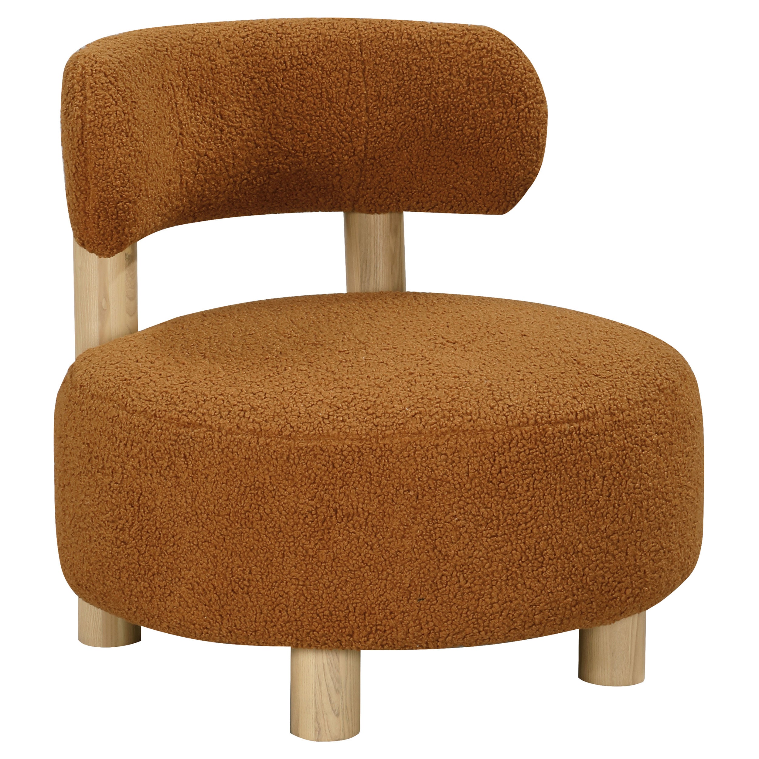 Orleans Furniture - Coaster - Zonie Boucle Upholstered Barrel Back Accent Chair Orange - 903167