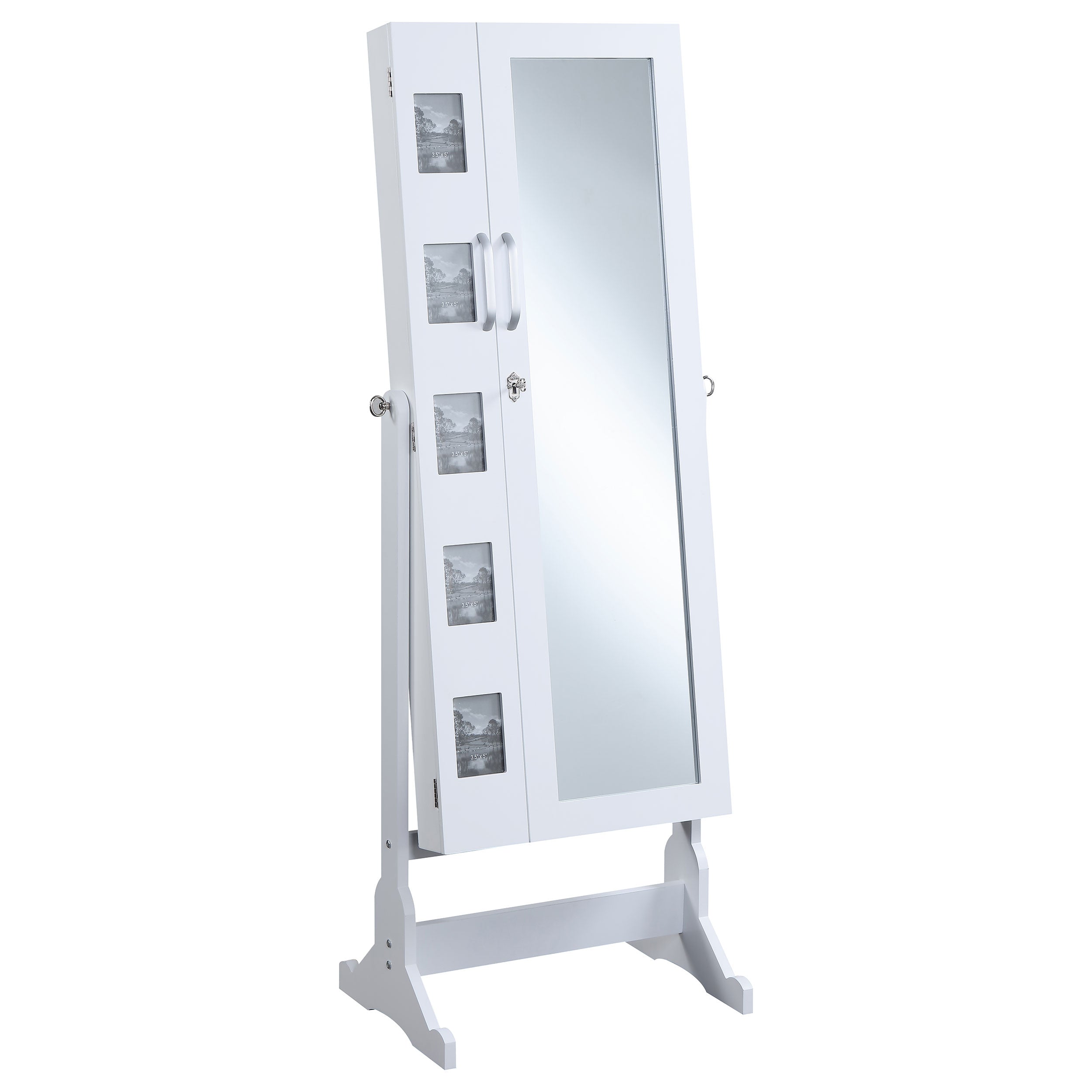 Orleans Furniture - Coaster - Doyle Cheval Mirror with Jewelry Storage White - 904031