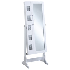 Orleans Furniture - Coaster - Doyle Cheval Mirror with Jewelry Storage White - 904031