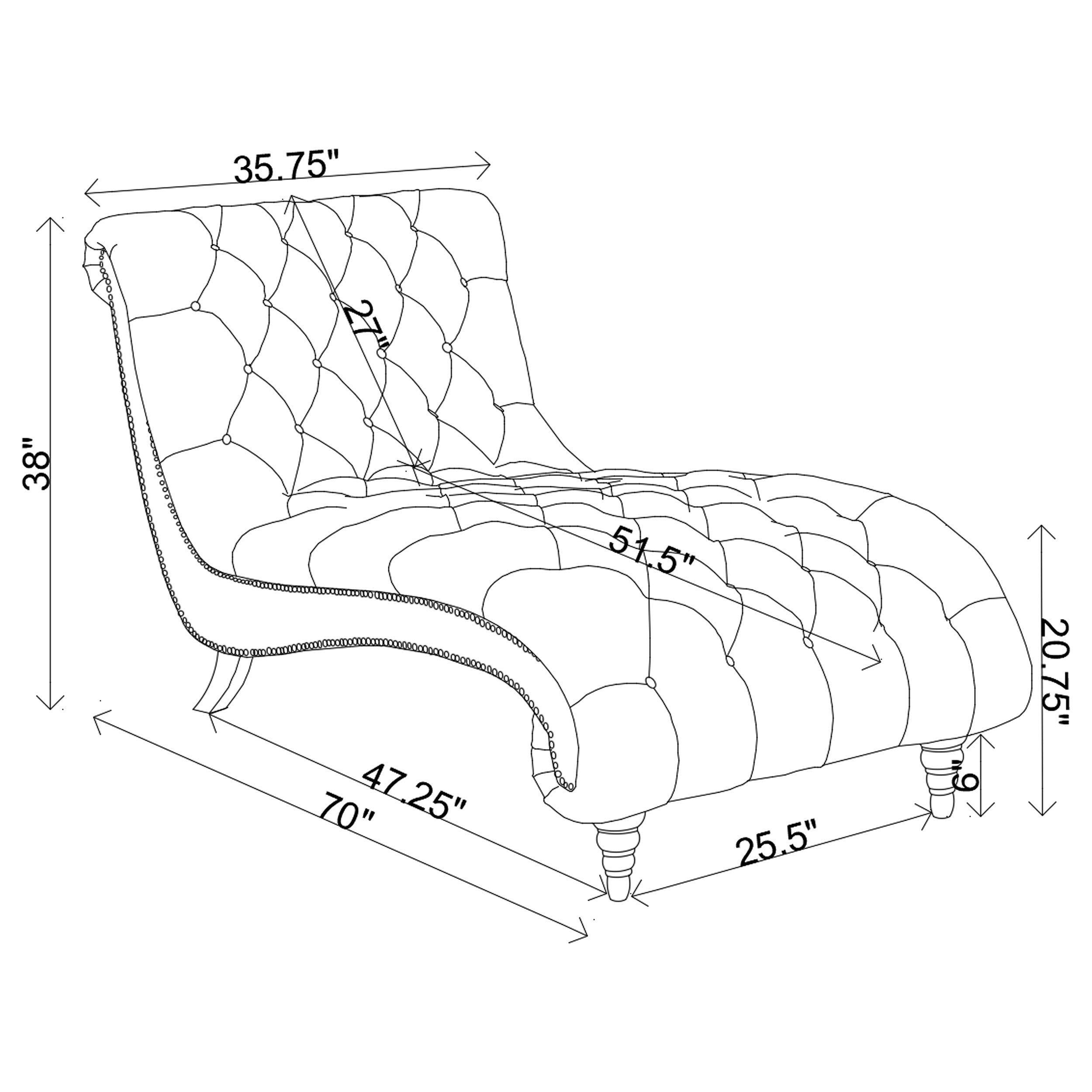 Lydia Velvet Upholstered Tufted Chaise Grey