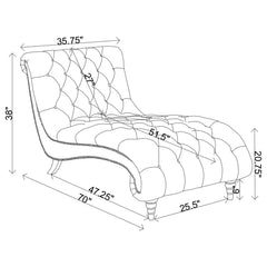 Lydia Velvet Upholstered Tufted Chaise Grey