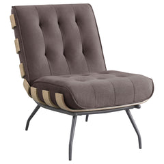 Orleans Furniture - Coaster - Aloma Upholstered Tufted Armless Accent Chair Brown - 907503
